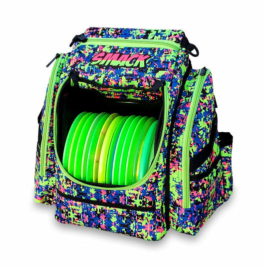 bright green disc golf backpack