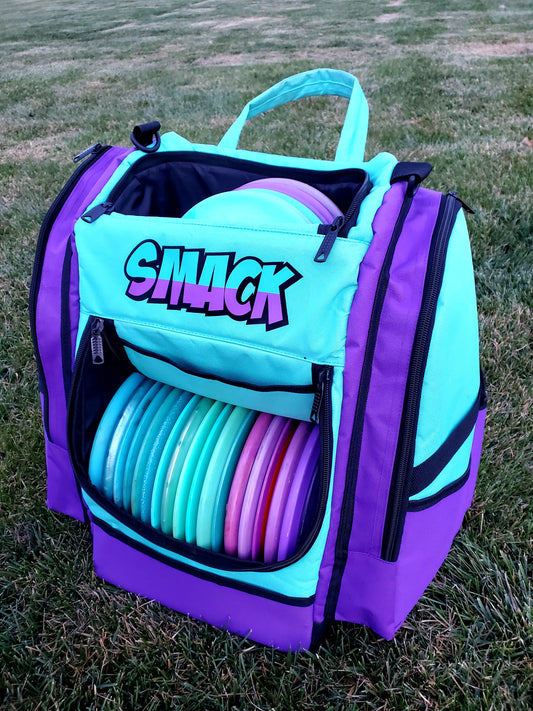 Buzz City Edition Purple & Aqua Disc Golf Backpack